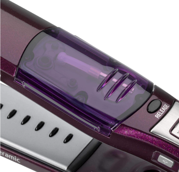 BaByliss Hair Straightener, I Pro 230 Steam - 2000 Watts, Wet and Dry Hair Straightener, Nano Titanium Ceramic Coating, I-Temperature Technology, 360° Surround Steam, Purple - ST395SDE