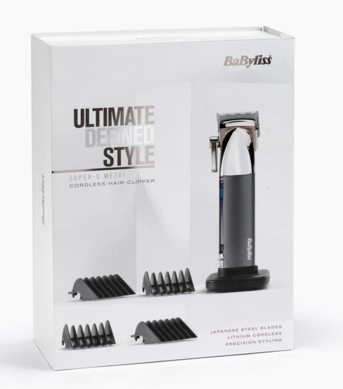 Super-X Metal Series Cordless Hair Clipper Detailshttps://www.babyliss.com/uk-en/super-x-metal-series-cordless-hair-clipper-7700U.html CODE: 7700U
