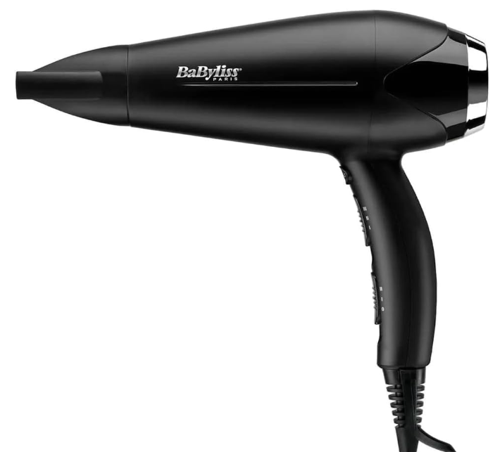 BaByliss Hair Dryer Turbo Smooth 2200, Powerful Dryer With Adjustable Speed Settings, Multiple Heat Settings For Customized Styling, Ionic Technology Reduces Frizz And Enhances Shine, D572DSDE (Black)