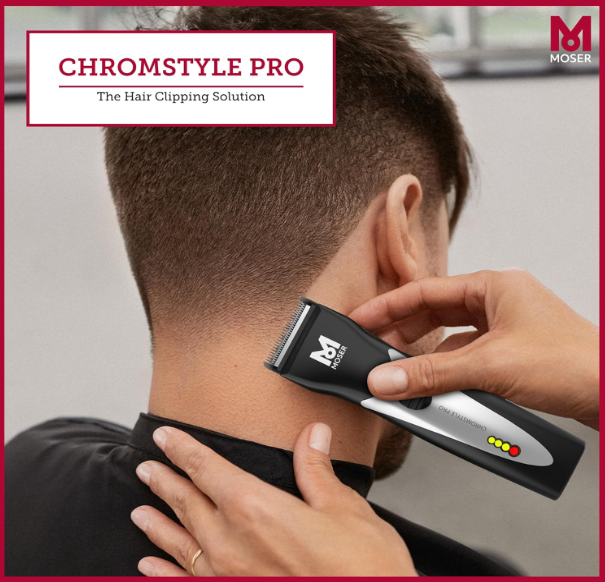 Moser ChromStyle Professional Cordless Hair Clipper (Made in Germany) | 90 Min Operation and 60min Quick Charge | Adjustable Cutting Length | Quick Change Blade (1871-0181)
