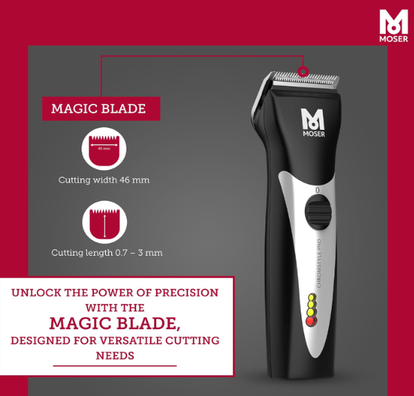 Moser ChromStyle Professional Cordless Hair Clipper (Made in Germany) | 90 Min Operation and 60min Quick Charge | Adjustable Cutting Length | Quick Change Blade (1871-0181)