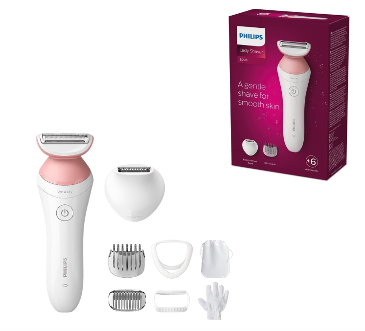 Philips BRL14600 Lady Shaver Series 6000 kabelloser Rasierer 6 Zubehrteile