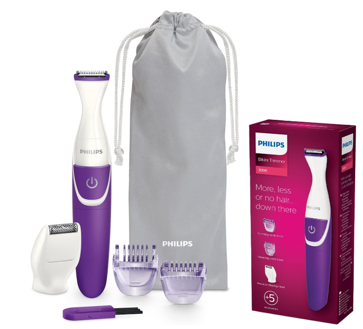 Philips BikiniGenie BRT383/15 - Handy Bikini Trimmer for Trimming, Shaving and Styling The Bikini Zone with Comb attachments and Shaving Heads - for Effortless Hair Removal