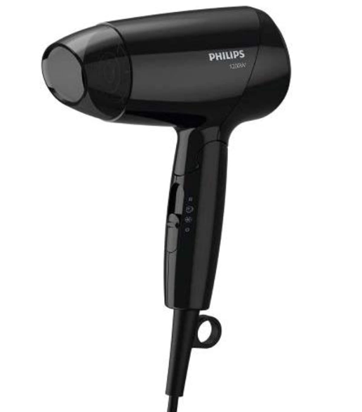 Philips Essential Care. Thermoprotect. Foldable. 1200W. Dc Motor. 3 Heat/Speed Settings + Cool Shot. No Ions. Easy Storage Hook. Concentrator. 1.5M. 3 Pin, Bhc010/13.