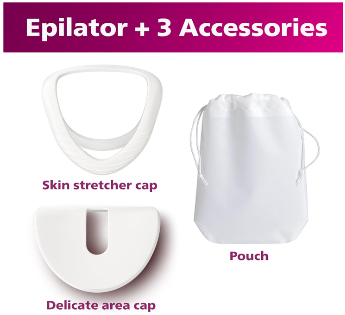 Philips Epilator Series 8000, with 3 Accessories, BRE700/04