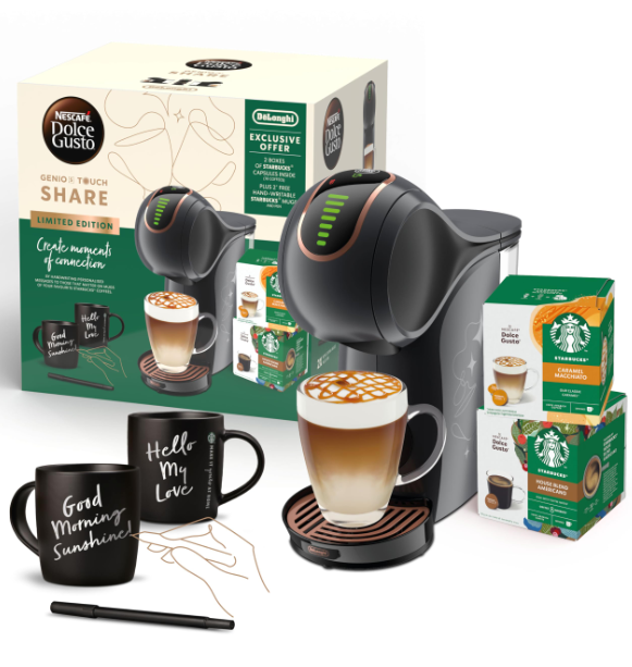 De'longhi Nescafe Dolce Gusto, Genio S Touch EDG426.B Share Bundle, Pod Capsule Coffee Machine, Espresso, Cappuccino, Latte and more, Black