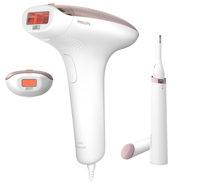 Philips Lumea IPL | Hair Removal | 7000 Series | Skintone Sensor | 2 Attachments | Body, Face | Compact Pen Trimmer | Corded Use | BRI921/60