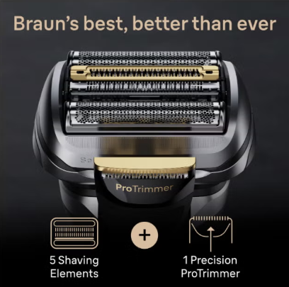BRAUN Series 9 Pro+ 9569cc Wet & Dryshaver with 6-in-1 SmartCare Center and Travel Case, Brass Gold