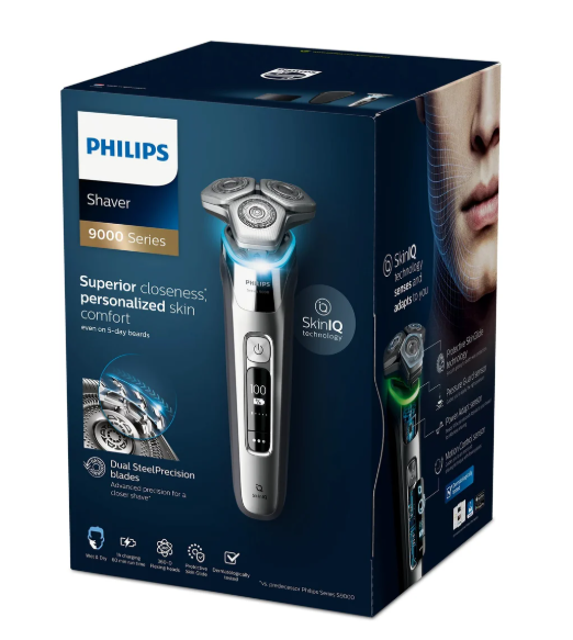 Philips Shaver Series 9000 Wet & Dry Electric Shaver With Skiniq S9985/50