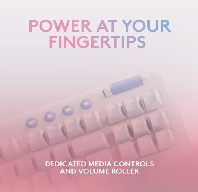 Logitech G G715 Wireless Mechanical Gaming Keyboard with LIGHTSYNC RGB Lighting, LIGHTSPEED, Tactile Switches (GX Brown) and Keyboard Palm Rest, PC and Mac Compatible - White Mist