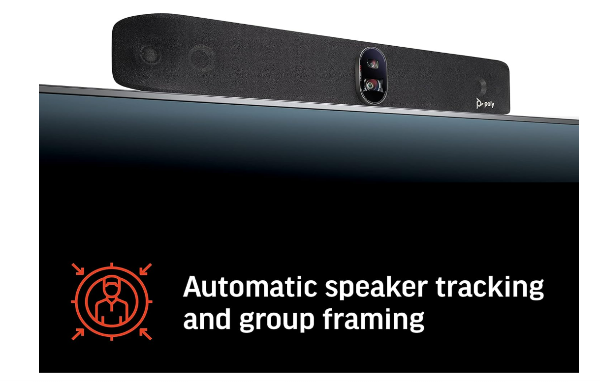 Plantronics Poly ( + Polycom) Poly - Studio X70 Video Bar for Large Conference Rooms Premium 4K Audio & Video Conferencing Solution - Camera, Speakers, & Microphones - Works w/Teams, Zoom (Certified)