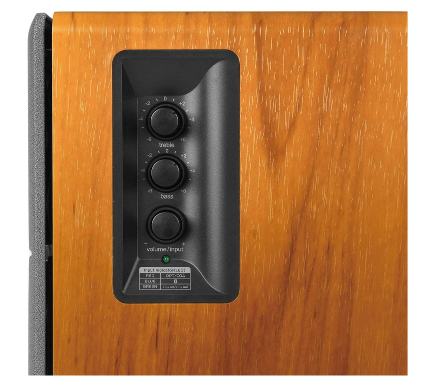 Edifier R1280DB Powered Bluetooth Bookshelf Speakers - Optical Input - Wireless Studio Monitors - 4 Inch Near Field Speaker - 42w RMS - Wood Grain