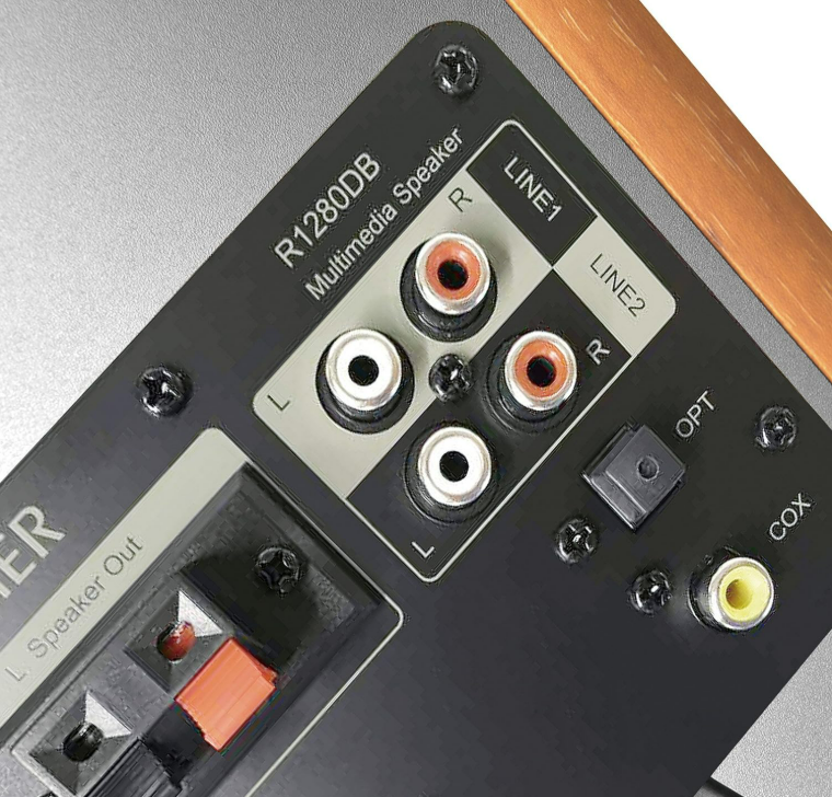 Edifier R1280DB Powered Bluetooth Bookshelf Speakers - Optical Input - Wireless Studio Monitors - 4 Inch Near Field Speaker - 42w RMS - Wood Grain