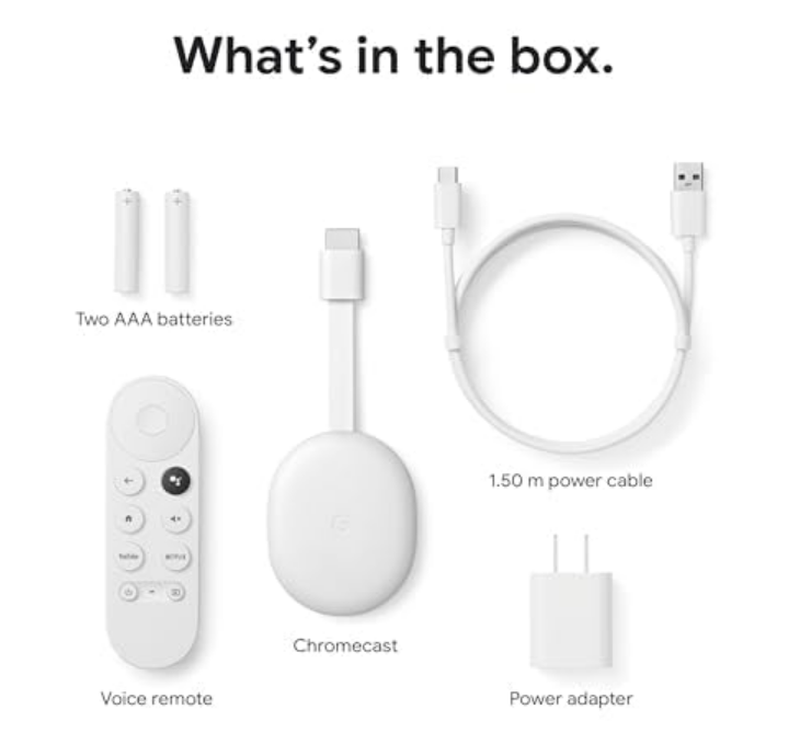 Google Chromecast with Google TV - HD Streaming Device with Voice Remote - Access Netflix, YouTube, Prime Video, Hulu, Spotify, and More - Easy Setup - Compatible with Android & iOS"