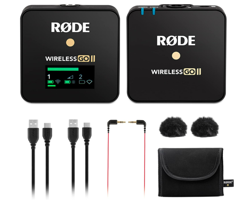 RØDE Wireless GO II Single Ultra-compact Dual-channel Wireless Microphone System with a Built-in Microphone and On-board Recording for Filmmaking, Interviews and Content Creation (Single Set)
