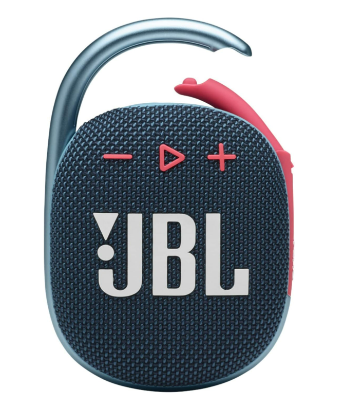 JBL Clip 4, Blue/Coral - Portable Bluetooth 5.1 Speaker - Up to 10 Hours of Play - Waterproof & Dust Resistant - Includes Noise & Echo-Canceling Speakerphone