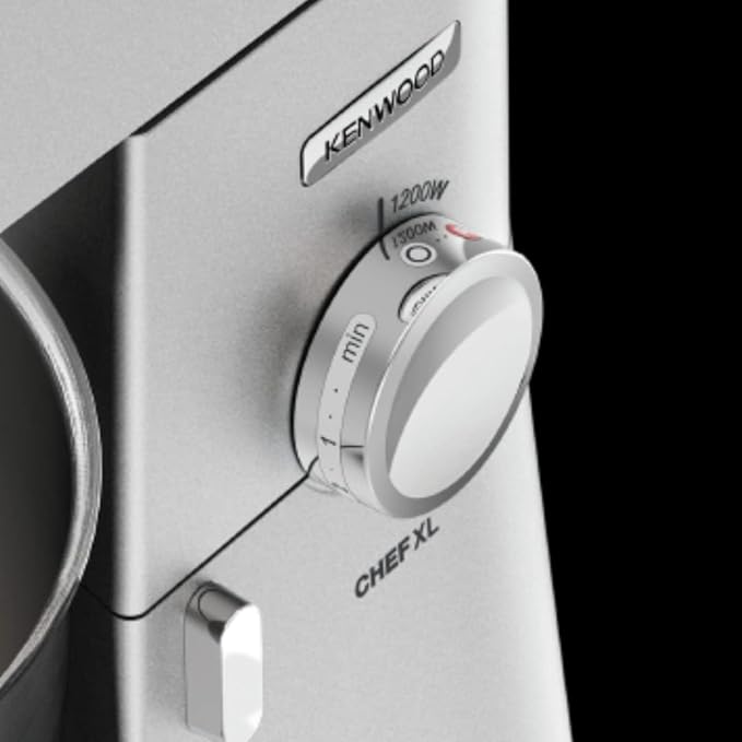 KENWOOD Stand Mixer Kitchen Machine Metal Body CHEF XL 1200W with 6.7L Stainless Steel Bowl, K-Beater, Whisk, Dough Hook, Blender KVL4110S Silver