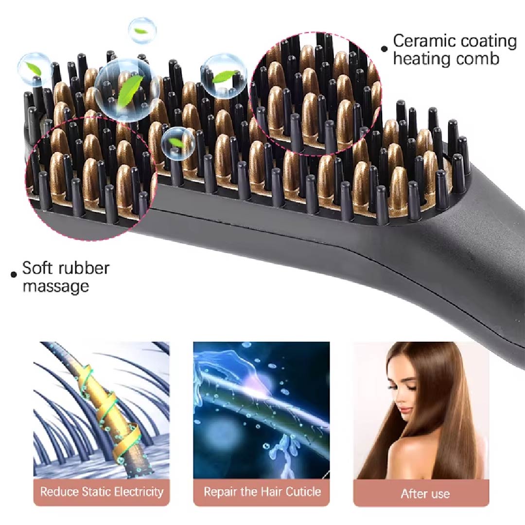 Multifunctional Quick Hair Beard Straightener Men's Hair