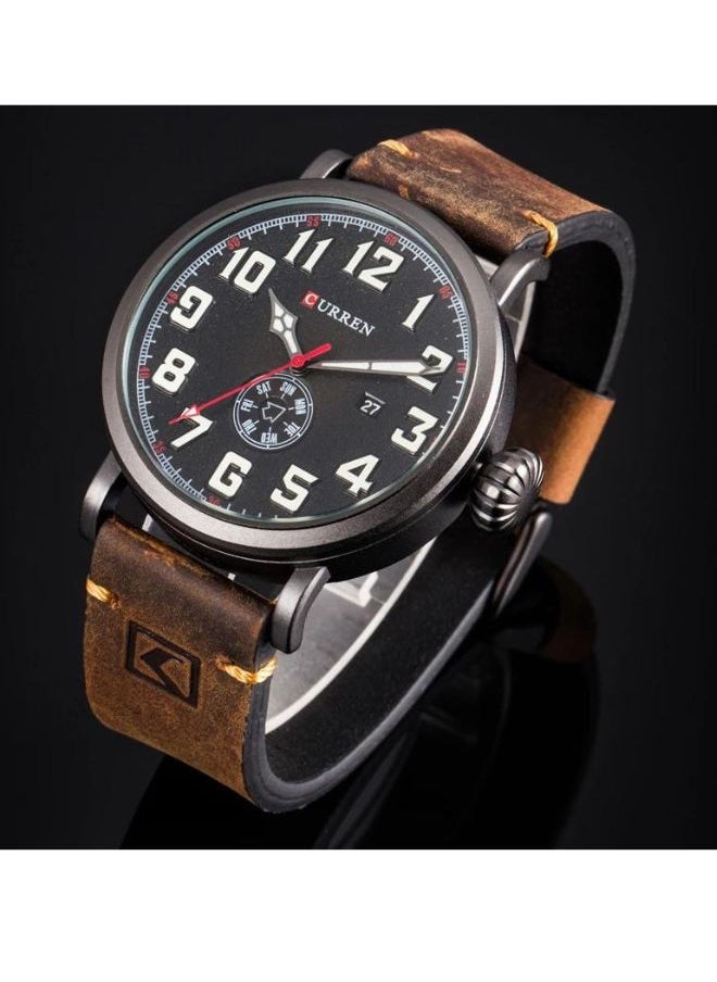 Curren 8283 Men's Water Resistant Leather Strap Chronograph Watch