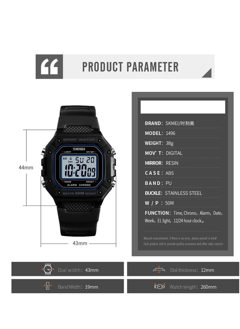 Watches for Men Water Resistance Digital 1496