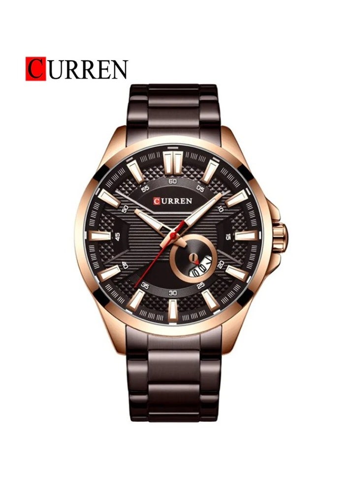 CURREN 8372 Original Brand Stainless Steel Band Wrist Watch For Men