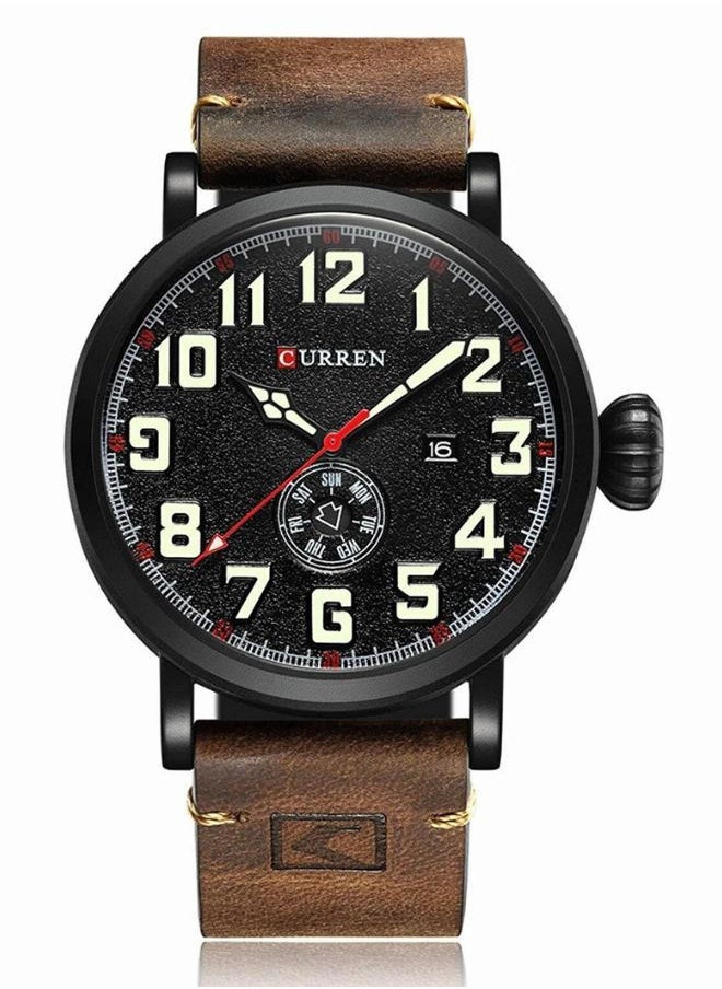 Curren 8283 Men's Water Resistant Leather Strap Chronograph Watch