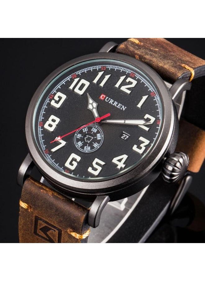 Curren 8283 Men's Water Resistant Leather Strap Chronograph Watch