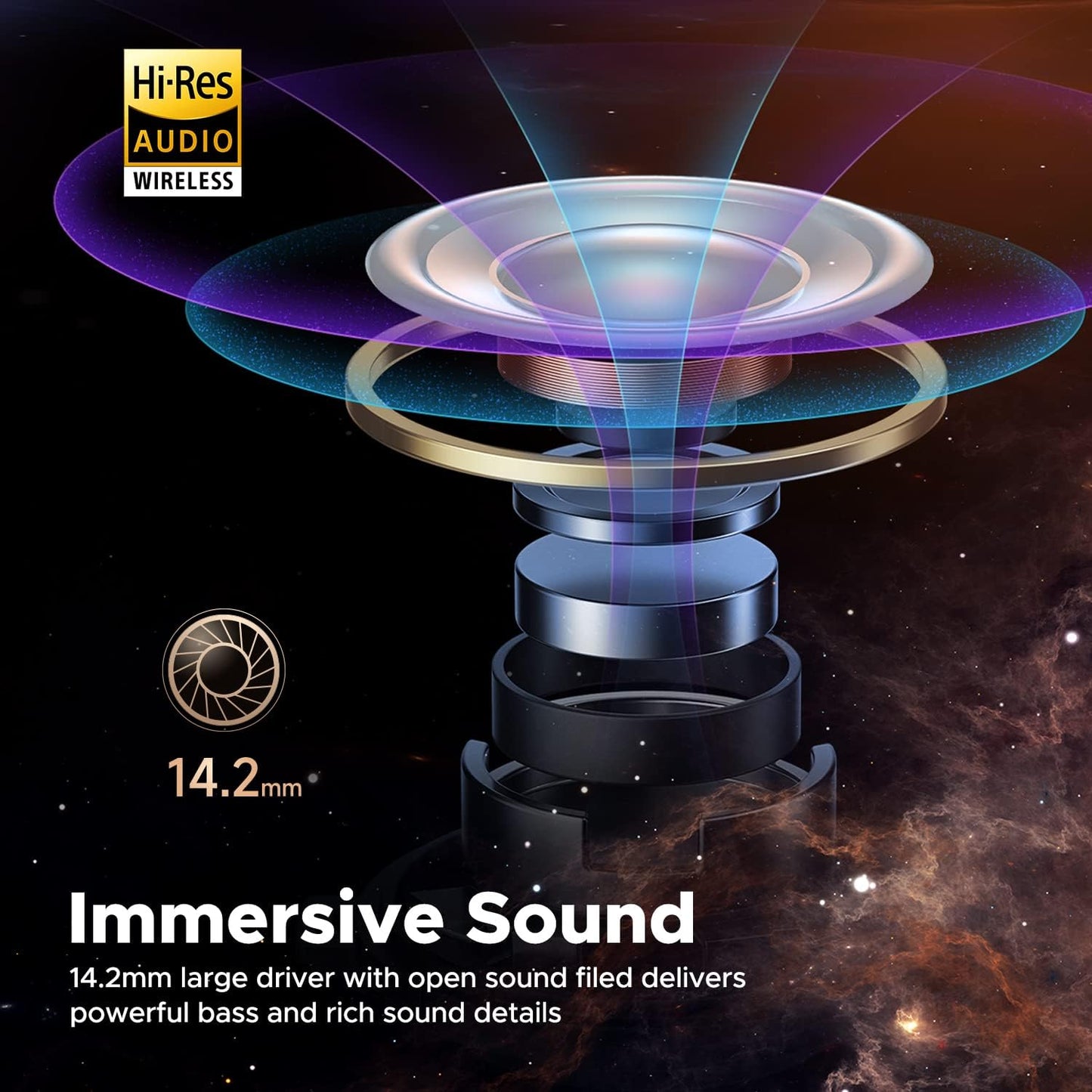 SoundPEATS Wireless Earbuds with Hi-Res Audio, Air3 Deluxe HS Semi in-Ear Headphones with LDAC, ENC Clear Call, APP Control, 14.2mm Large Driver, Game Mode, In-ear Detection, Total 20H Playtime