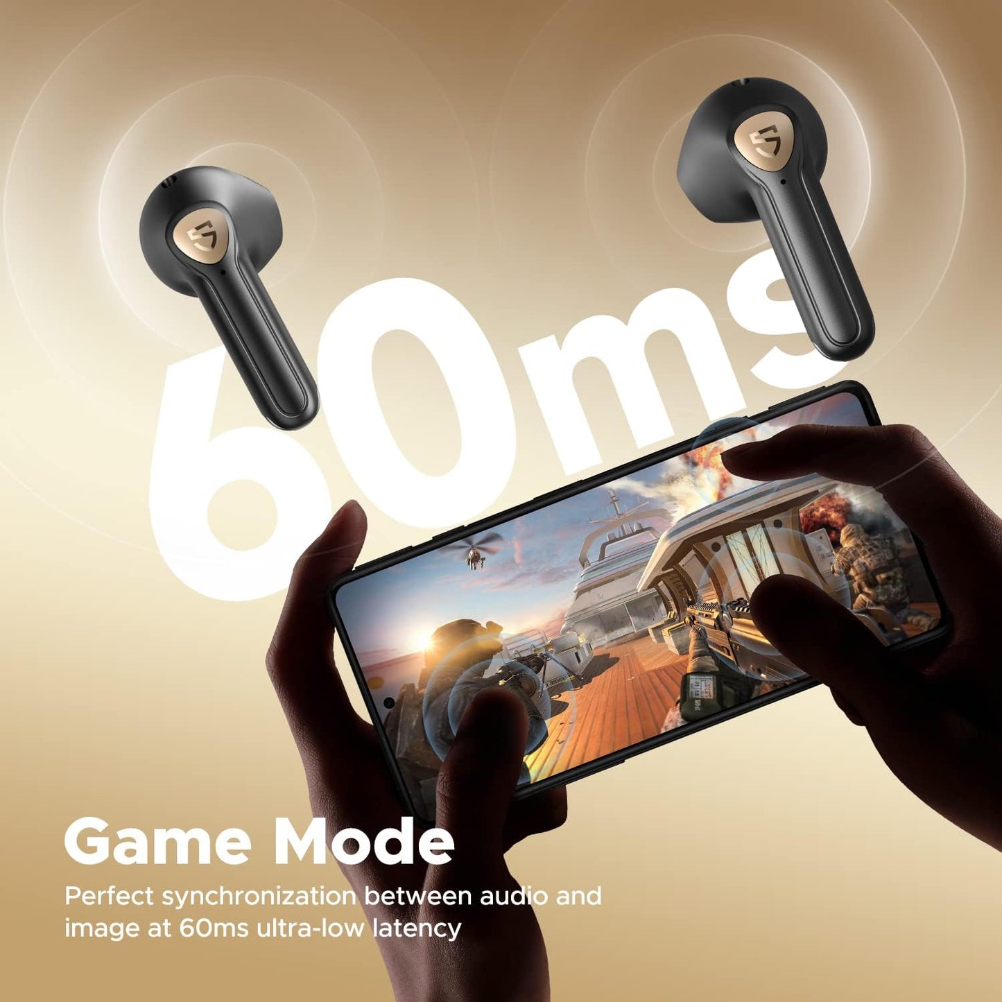 SoundPEATS Wireless Earbuds with Hi-Res Audio, Air3 Deluxe HS Semi in-Ear Headphones with LDAC, ENC Clear Call, APP Control, 14.2mm Large Driver, Game Mode, In-ear Detection, Total 20H Playtime