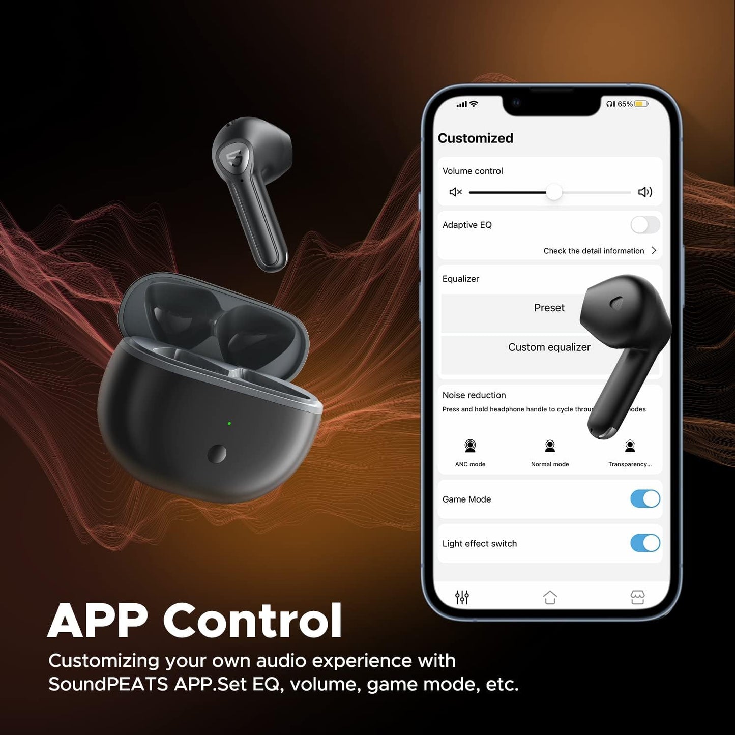 SoundPEATS Wireless Earbuds with Hi-Res Audio, Air3 Deluxe HS Semi in-Ear Headphones with LDAC, ENC Clear Call, APP Control, 14.2mm Large Driver, Game Mode, In-ear Detection, Total 20H Playtime