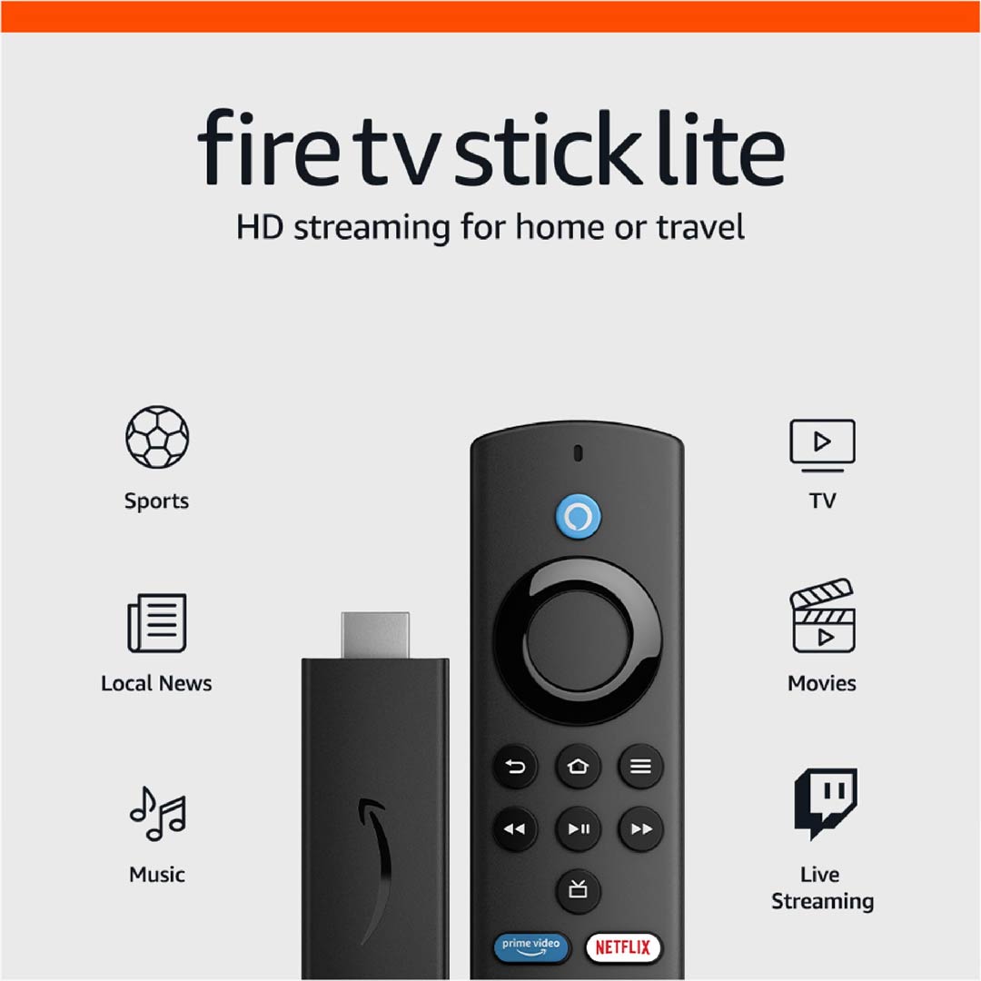 Fire TV Stick Lite with Alexa Voice Remote โ Full HD Streaming Media Player (HDMI Compatible)