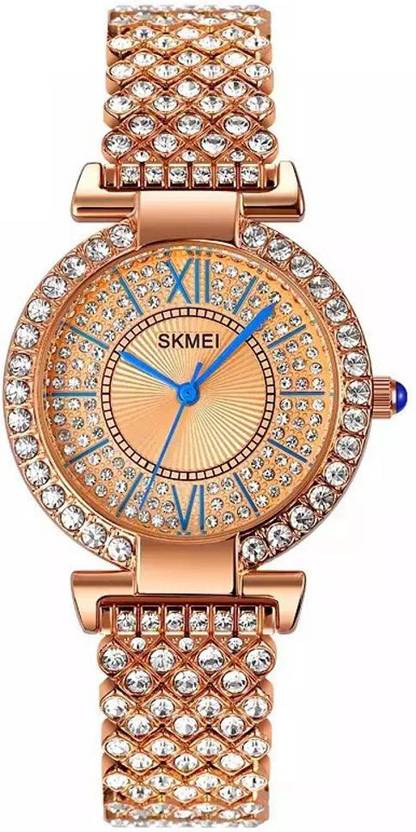 Analog Watch  - For Women 1956 Metal Rhinestone rosegold