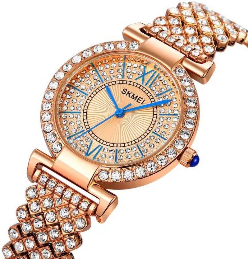 Analog Watch  - For Women 1956 Metal Rhinestone rosegold