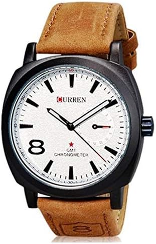CURREN 8139 Unisex Stylish Quartz Analog Watch with Leather Strap