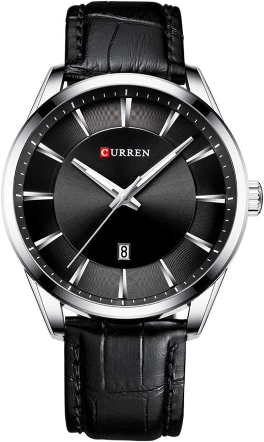 CURREN 8365 Quartz Man Wristwatch Watch for Male with Leather Strap Band Calendar Indicator Date Waterproof Mens Watches Wearable Accessories