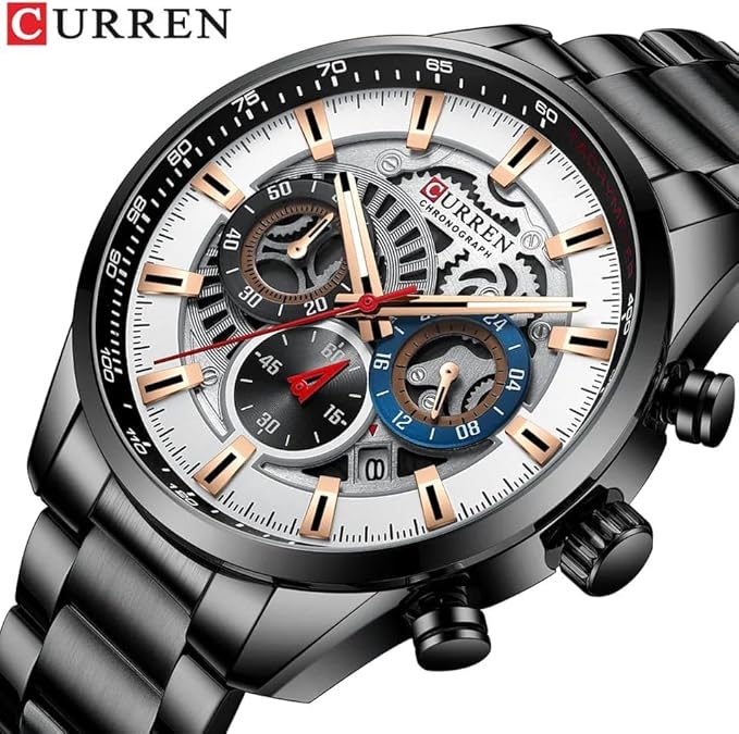 CURREN 8391 Top Luxury Brand Men's Casual Sports Watch Men's Watch, Waterproof Luminous Stainless Steel Men's Wrist Watch
