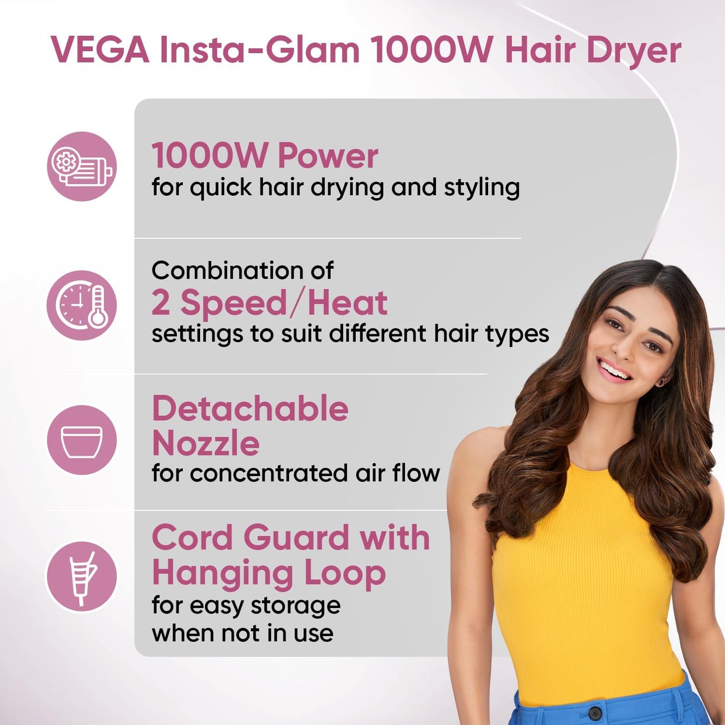 Vega Insta Glam 1000 Hair Dryer
