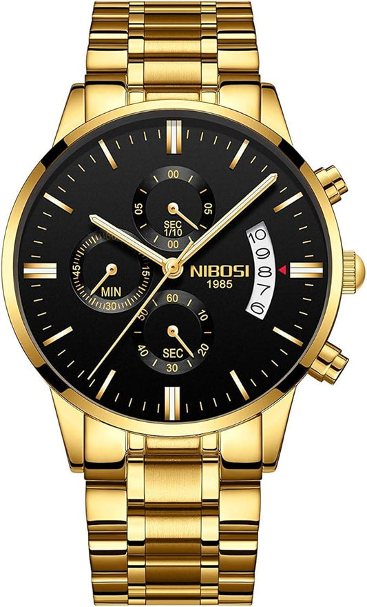 NIBOSI Watches for Women Analog Women Watch with Diamond Stylish Leather Band Wrist Watch for Ladies Rose Gold Dial Girls Watch