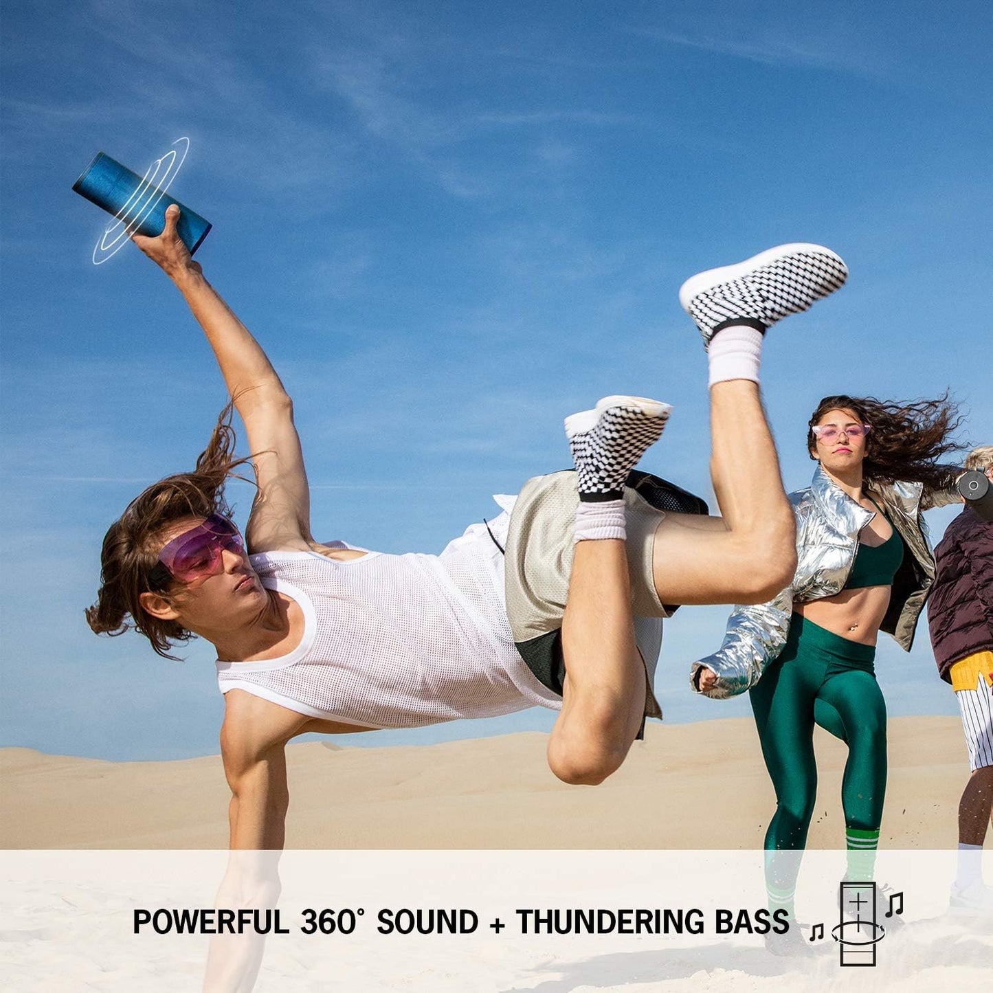 Ultimate Ears Boom 3 Wireless Bluetooth Speaker, Bold Sound + Deep Bass, Bluetooth, Magic Button, Waterproof, 15 Hours Battery, Range Of 150 Ft, Night Black, Wired