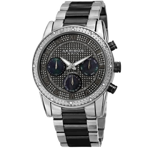Men’s Beaded Bezel Pave Style Dial  –  AK1040