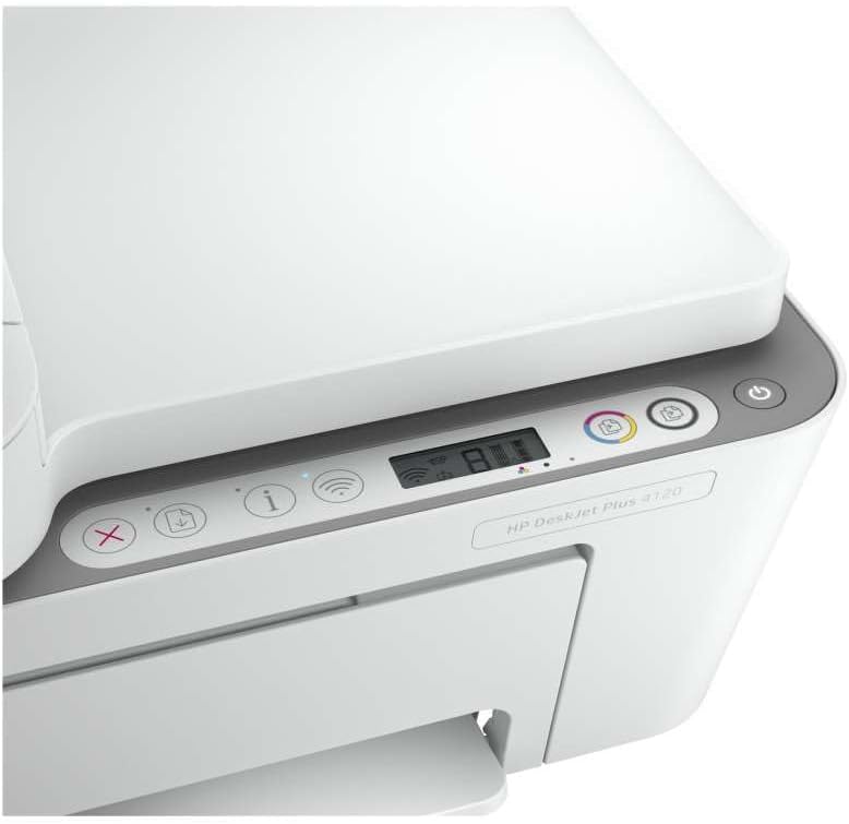 DeskJet Plus 4120 All-in-one Printer, Wireless, Print, Copy, Scan & Send mobile Fax - white [3XV14B] White
