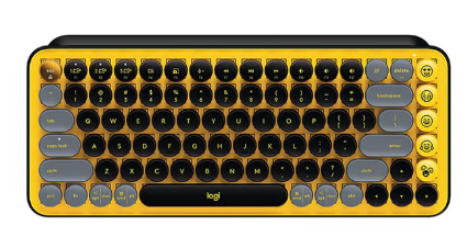 POP Keys Mechanical Wireless Keyboard With Customisable Emoji Keys, Durable Compact Design, Bluetooth Or USB Connectivity, Multi-Device, OS Compatible, US Layout Yellow