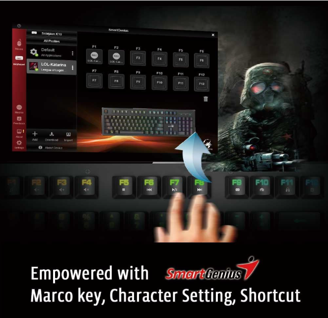 Genius 31310003400 Smart Gaming Keyboard [Scorpion K10]