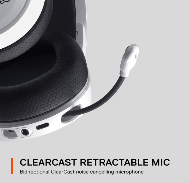 SteelSeries Arctis 7+ Wireless Gaming Headset - Lossless 2.4 GHz - Sonar 7.1 Virtual Surround Sound - 30 Hour Battery Life - USB-C Quick Charging - For PC, PS5, PS4, Mac, Android and Switch - White