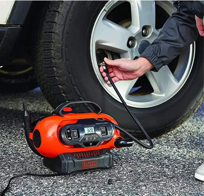 BLACK+DECKER Bdcinf18N-Qs - Inflador De Aire Ca/Cc Para 230V/12V/18V,