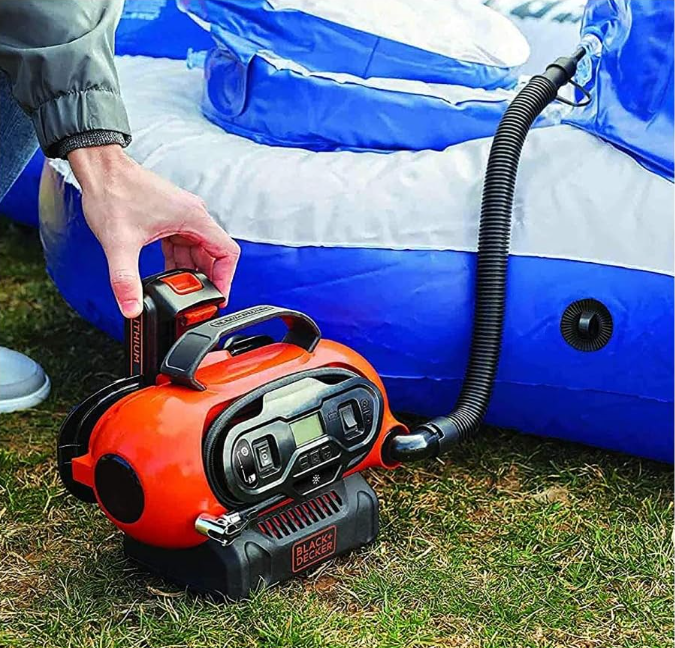 BLACK+DECKER Bdcinf18N-Qs - Inflador De Aire Ca/Cc Para 230V/12V/18V,