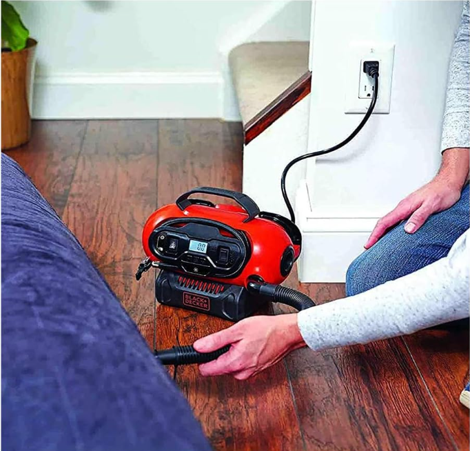 BLACK+DECKER Bdcinf18N-Qs - Inflador De Aire Ca/Cc Para 230V/12V/18V,