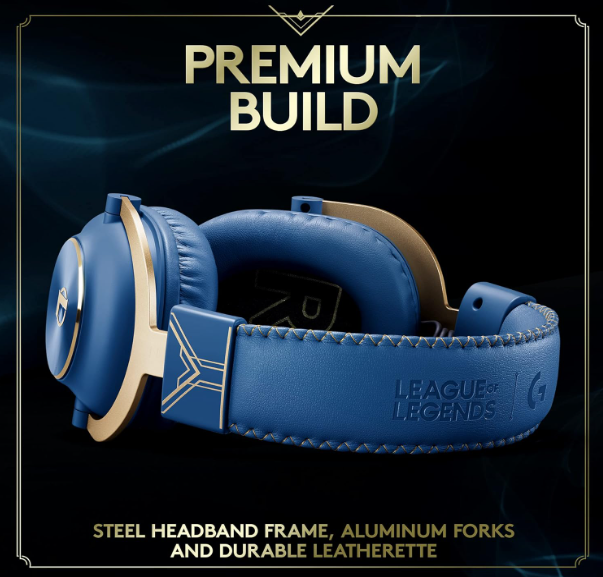 Logitech G PRO X Gaming Headset - Blue VO!CE, Detachable Microphone, Comfortable Memory Foam Ear Pads, DTS Headphone 7.1 and 50 mm PRO G Drivers, Official League of Legends Edition.