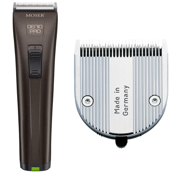 Moser Genio Pro Cordless Hair Clipper for Men (Made in Germany) | Magic Blade with 0.7-3mm Length Adjustment | 75 Min Run Time per Battery | LED Battery Indicator (1874-0150)