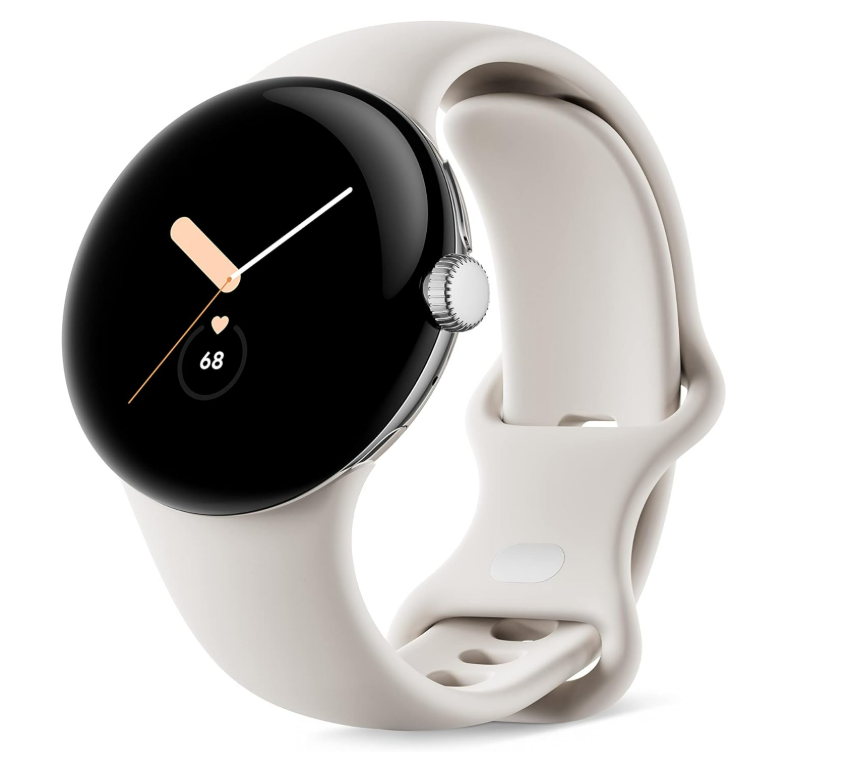 Google Pixel Watch - Android Smartwatch with Fitbit Activity Tracking - Heart Rate Tracking - Polished Silver Stainless Steel case with Chalk Active band - WiFi Brand: Google